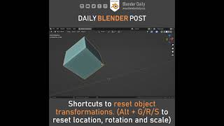 Reset Object Transformations in Blender
