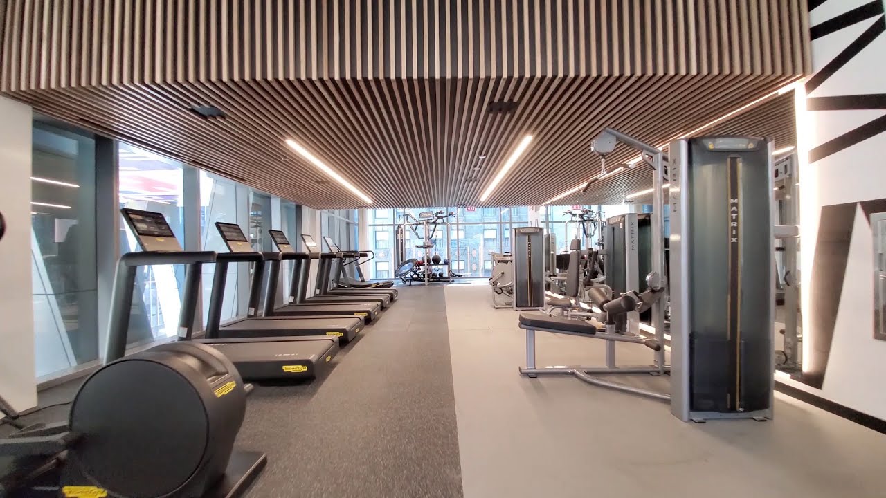 The 5th-floor fitness center at the Loop's new Millie on Michigan