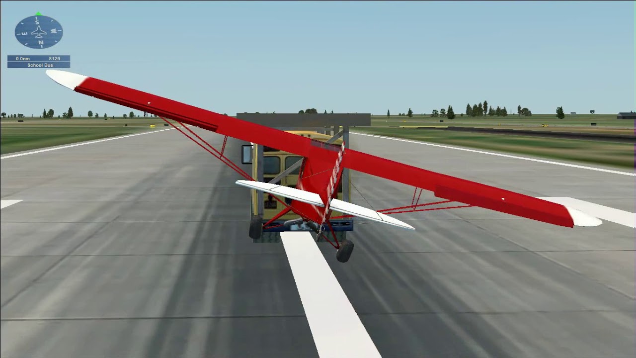FSX mission (stunt) loopy Larry's landing on moving school bus. Watch