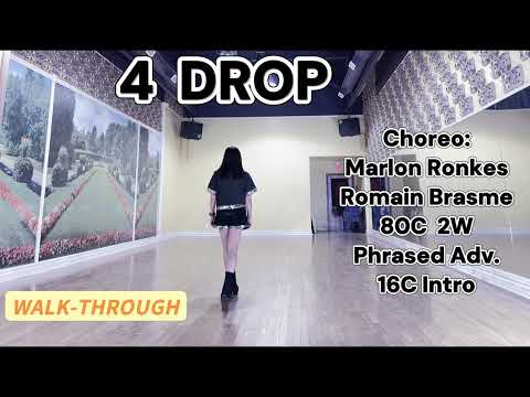4 DROP Line Dance (WALK THROUGH) | Phrased Intermediate | Marlon & Romain
