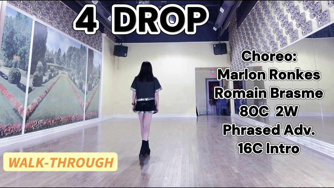 4 DROP Line Dance (WALK THROUGH) | Phrased Intermediate | Marlon & Romain