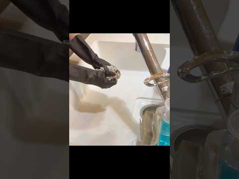 新聞紙でシンク洗いASMR｜黒いゴム手袋 #asmr #暮らしチャンネル