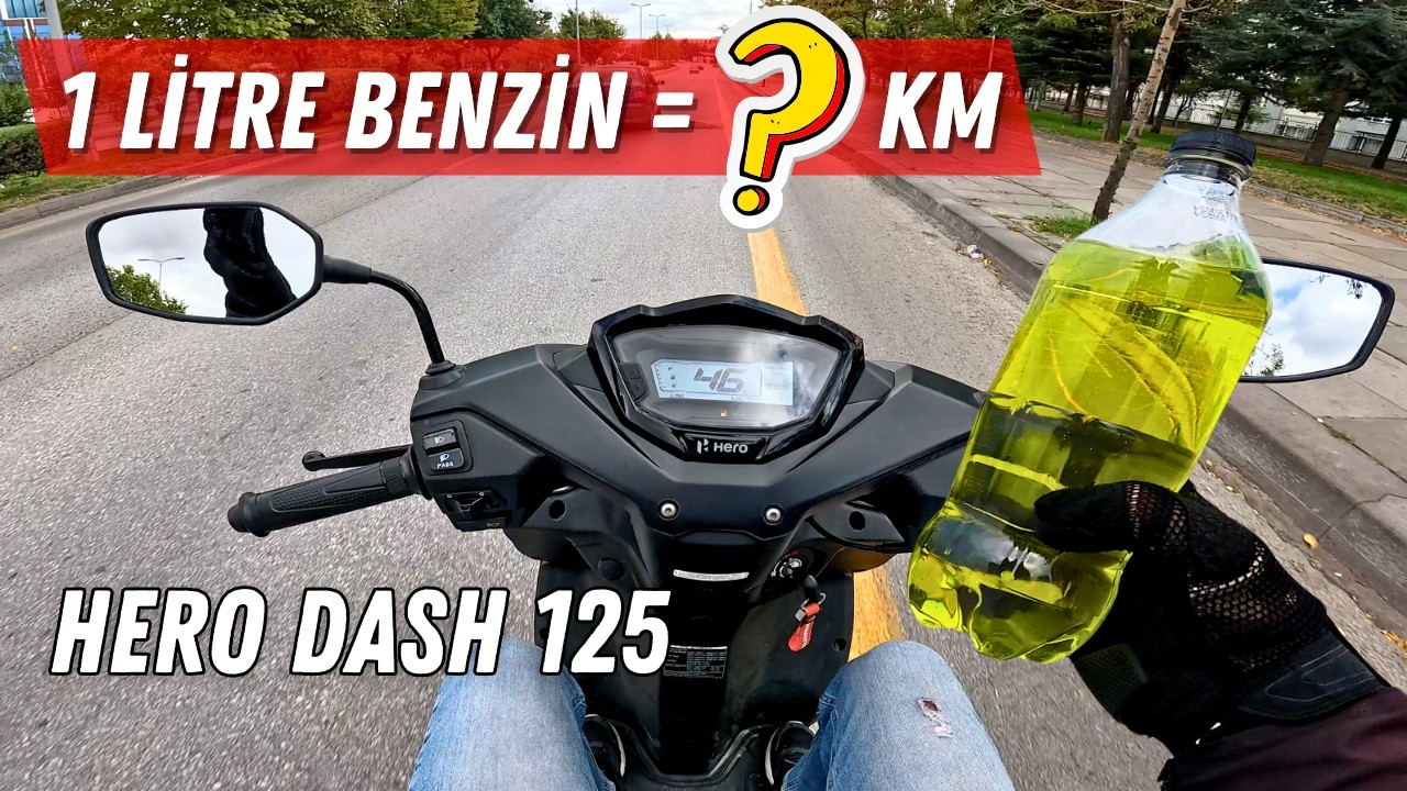 1 Litre Benzin ile Kaç km gidilir? | Hero dash 125 motosiklet test ettim | Kolaçan