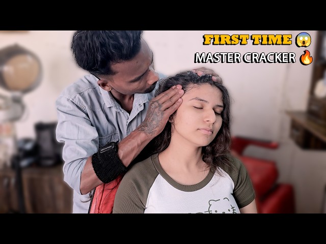 Beautiful Girl Gets Intense Head Massage & Neck Cracking | First Time Experience | Master Cracker