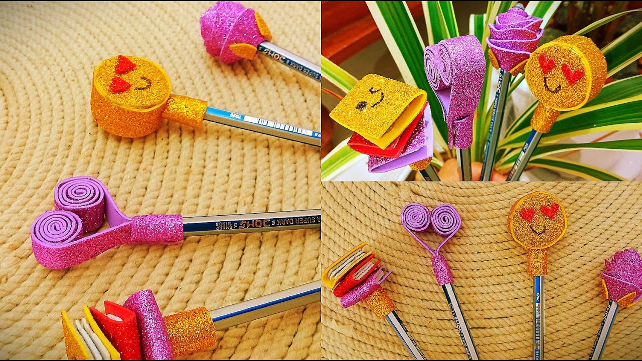 DIY Pencil Decorations How to make Pencil Topper art .