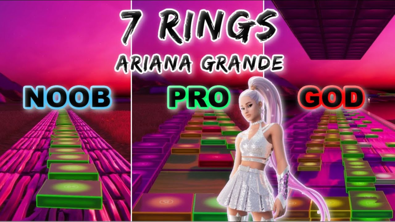Ariana Grande - 7 rings - Noob vs Pro vs God (Fortnite Music Blocks)