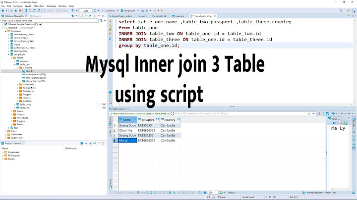 MySQL inner join table multiple using script