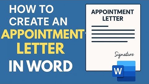 How to Create Appointment Letter in Word | How to Generate an Appointment Letter in Microsoft Word