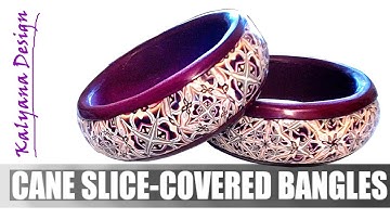 Domed bangles using cane slices & Easy bangles kit  - polymer clay tutorial 598
