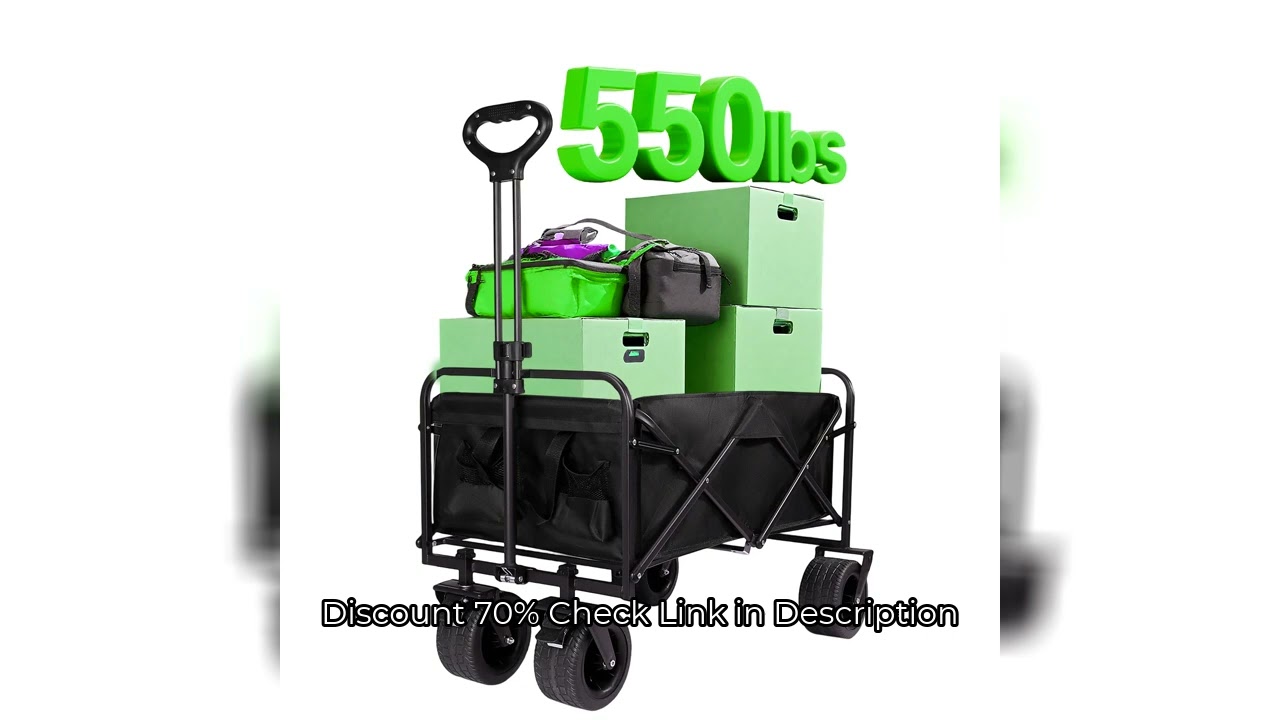 Foldable Large Capacity Bag Camping Cart Thicked Wheels Telescopic Handle Shopping Trolley Camping T