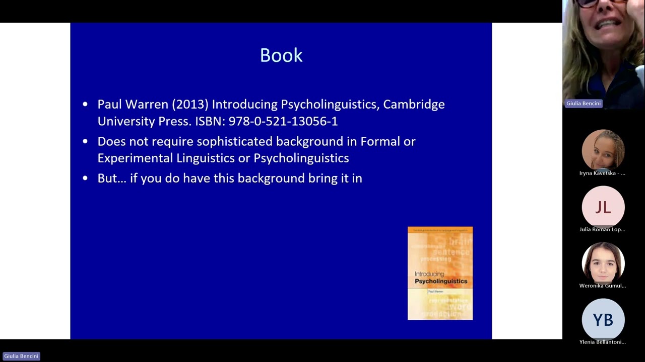 Introduction: what is psycholinguistics