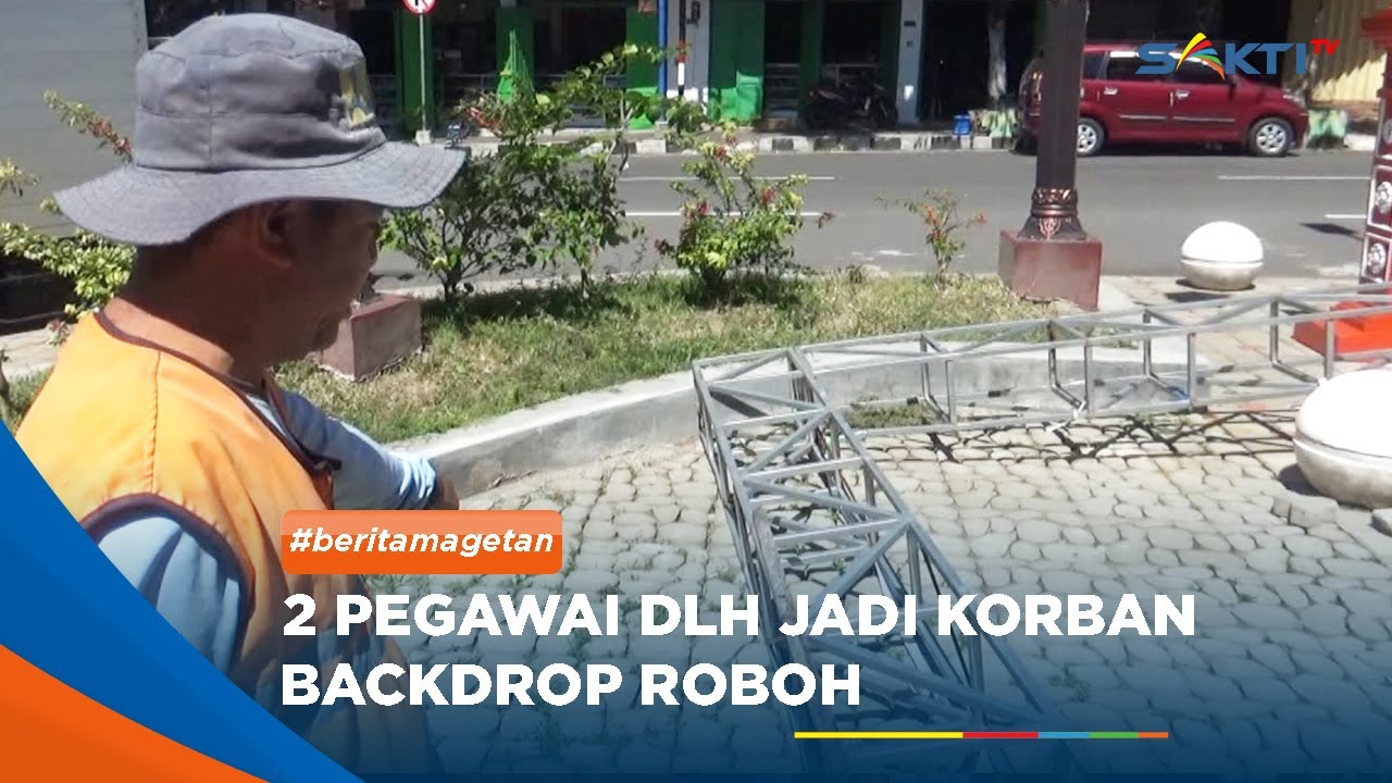 MAGETAN - Backdrop Musik Di Pasar Baru Roboh, Timpa 2 Pegawai DLH