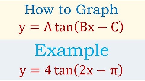 How to Graph the Tangent Function y=A tan(Bx-C) with Examples
