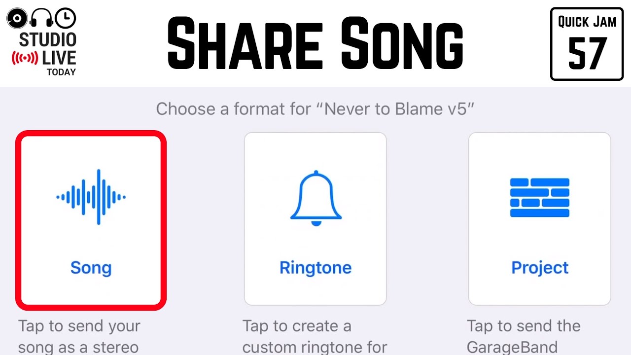 How To Share/Export Your Garageband Ios Songs (Ipad/Iphone) - Youtube