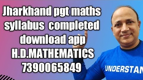 Jharkhand pgt maths  complete syllabus by hd mathematics in hindi /online course of jharkhand pgt