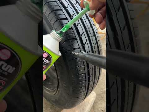 Using a professional sidewall repair kit to restore a damaged tyre. #automobile #scratchrepair thumbnail