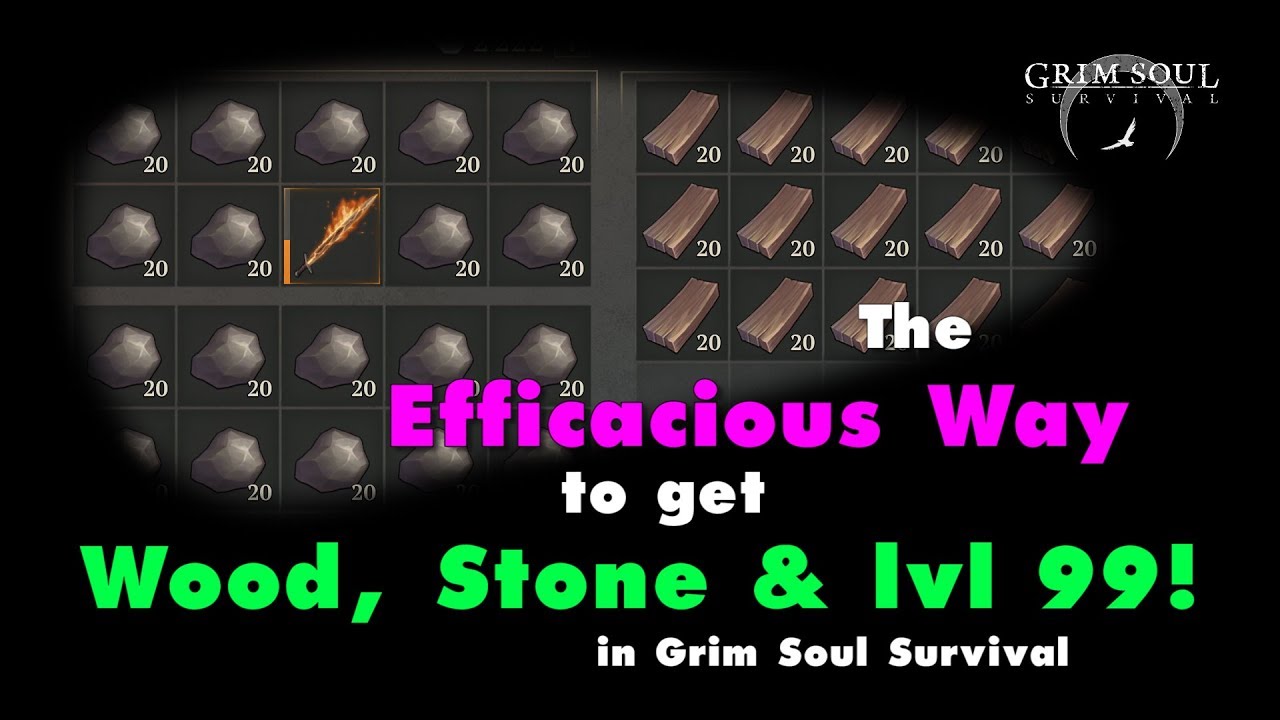How to get Wood, Stone and Level Up in Grim Soul Dark Fantasy Survival LDOE style Gameplay last day on earth atv