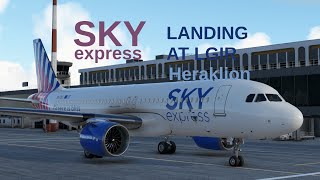 Sky express a320neo landing at Heraklion