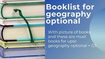 Booklist for geography optional (upsc books)Must have books for preparations