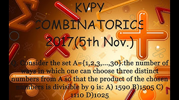 KVPY SA 2017 Previous Year Question based on Combinatorics