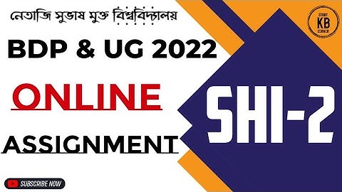 NSOU BDP Assignment 2022 SHI-2 || Live || NSOU SHI2 MCQ Question/Answer #nsou