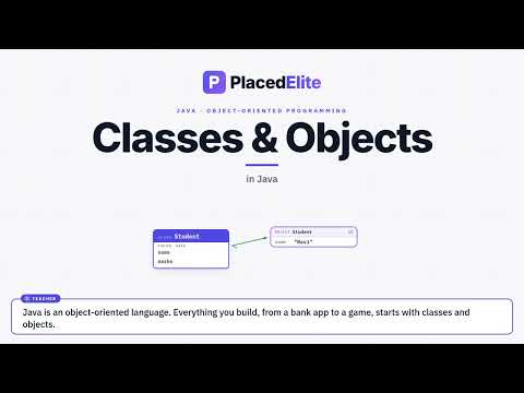 Classes & Objects in Java | OOP Concepts Explained with Examples | PlacedElite