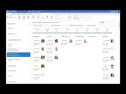 Demo ELO Bewerbermanagement / Ausschnitt aus Webinar