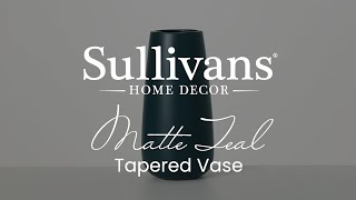 Matte Teal Tapered Vase