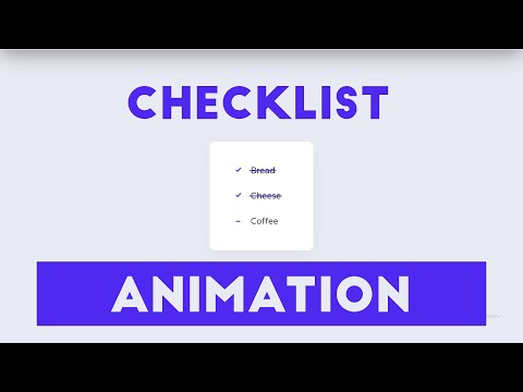Checklist Animation  | Using HTML & CSS  | 2020