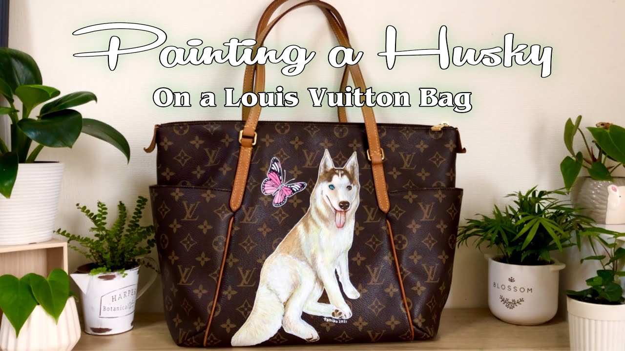 Painting a Husky on a Louis Vuitton Bag