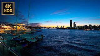 Seoul Banpo Hangang Park Walk 🌅 Beautiful Sunset & Rainbow Fountain Show | 4K HDR