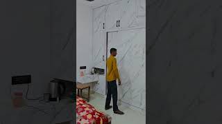 sliding wardrobe #woodenalmari #viral #home #interiordesign