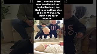 Twins Baby Shocking Reactions 🤣😂  #funny #twins #shorts