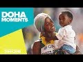 Shellyann fraserpryce 100m world champion  world athletics championships 2019  doha moments