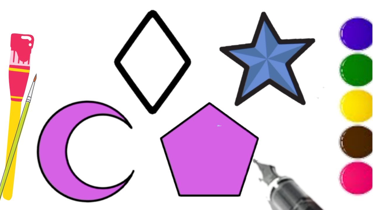 Learn Shapes, Colors for Kids & Toddlers | 2d shapes drawing ...
