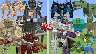 ALL MUTANT HUSKS \u0026 WITHER SKELETONS VS ALL MUTANT SKELETONS \u0026 ZOMBIES ALLIANCE MOBS BATTLE MINECRAFT