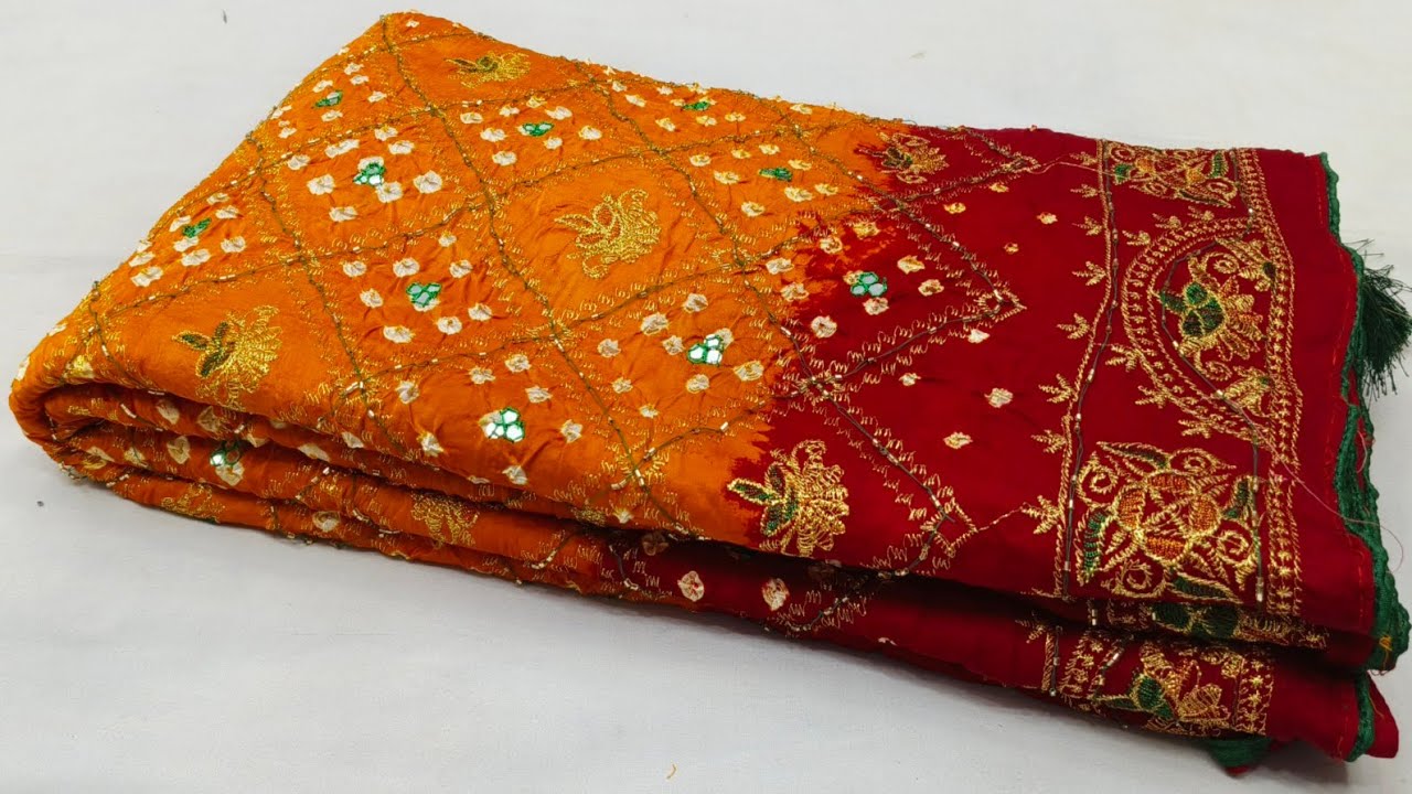 🔥🔥जयपुर की पिओर बांधनी सारी लगडी पल्लू के साथ#bandhej saree😱
