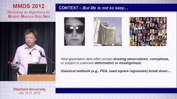 The Pursuit of Low dimensional Structures in High dimensional Data, Yi Ma , Microsoft Research, Asia