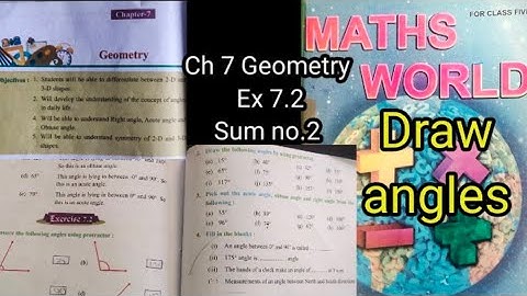 #Class 5th Maths Ch7 Geometry Ex 7.2( Sum no.2)Draw angles by using protractor Subscribe👍like👍share