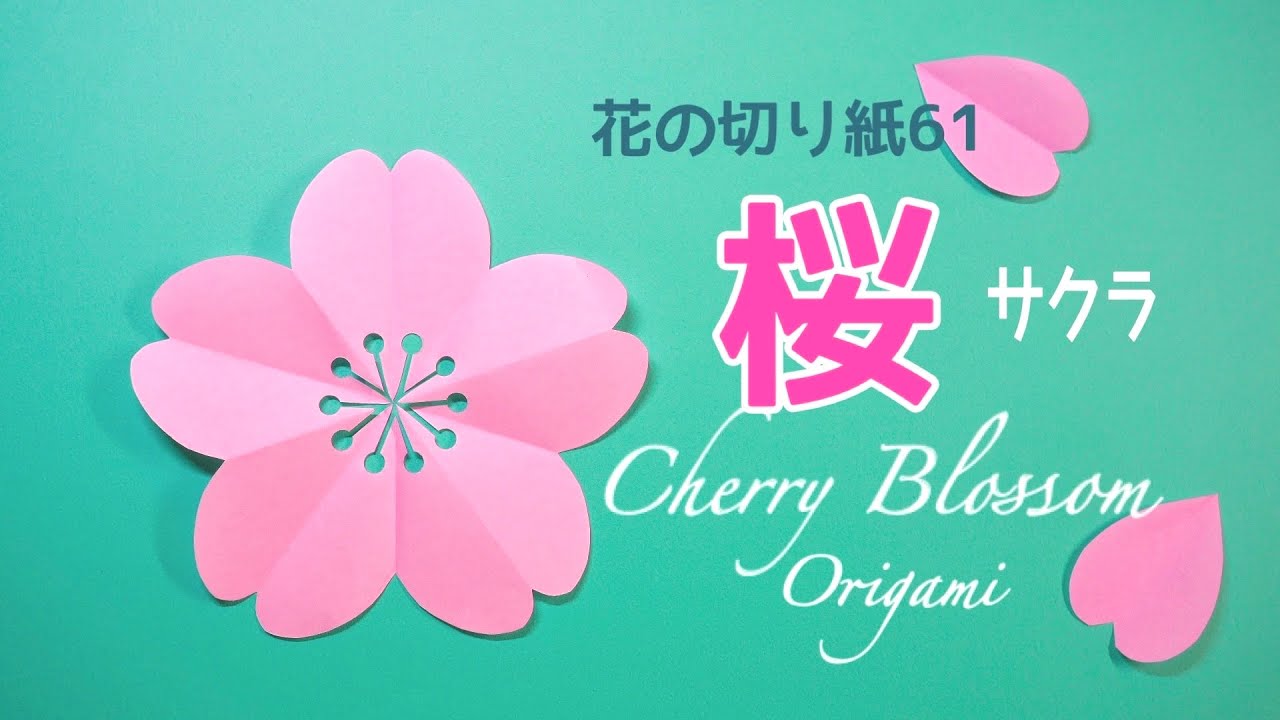 【折り紙】桜/花の切り紙61🌸 Cherry Blossom