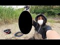 再現不可能！逃げまどう大きな魚をアミで捕まえた！