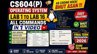 cs604p | operating system | lab 1 till lab 16 | all basic commands | Vu Study Squad | 2026