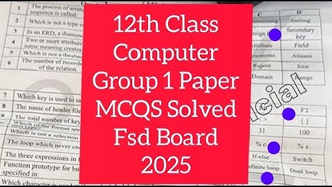 2nd Year Computer solved mcqs  Group 1 fsd board Paper 2025 | 12th  Computer mcqs solved group 1