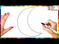 How to draw the moon step by step  moon drawing easy