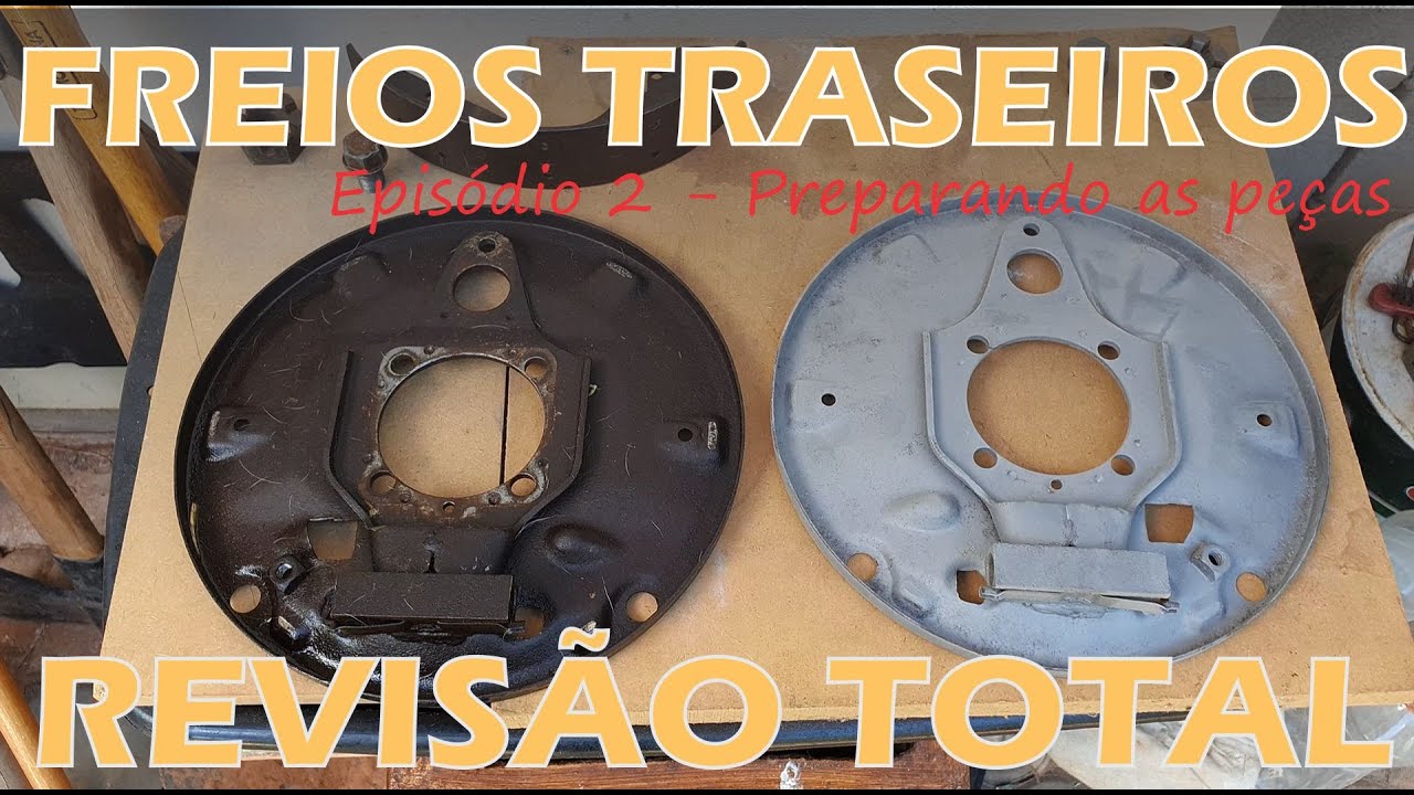 Jato de areia + Niquelagem + Pintura - Freio Traseiro da Bra