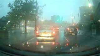 Driving through North Providence and Providence Rhode Island during a severe thunderstorm