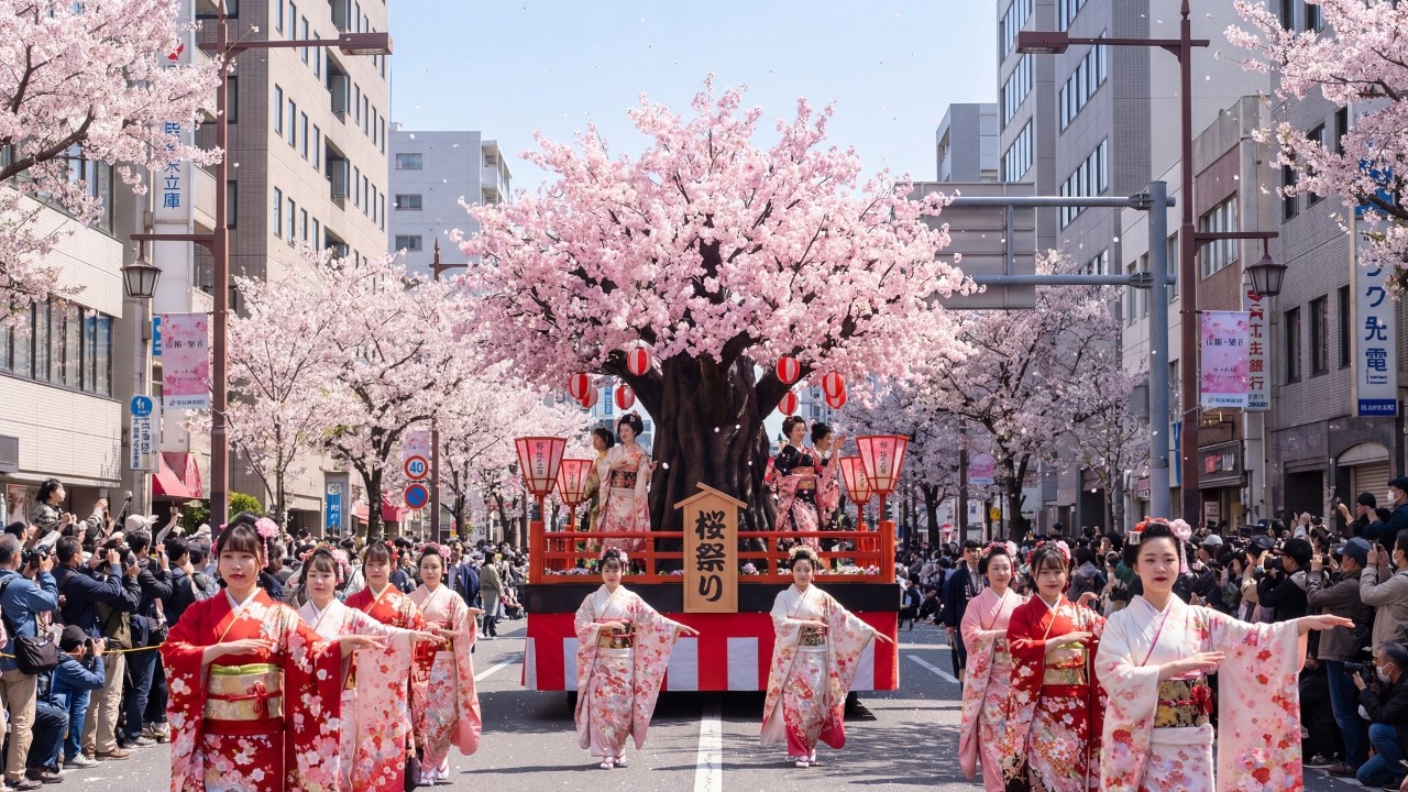 Japan New Year Float Parade 2026 | Giant Floats of Famous Symbols in an Anime Dream World 4K