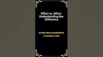 Effect Vs Affect