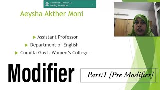 Modifier ( part 1: Pre-Modifier )ll LBD