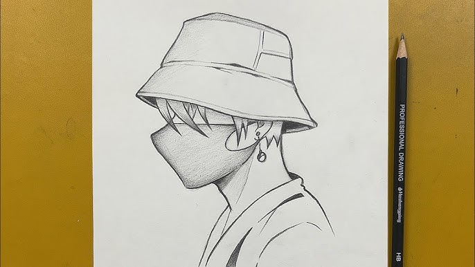 Easy anime drawing, how to draw anime boy wearing a mask easy step-by-step  